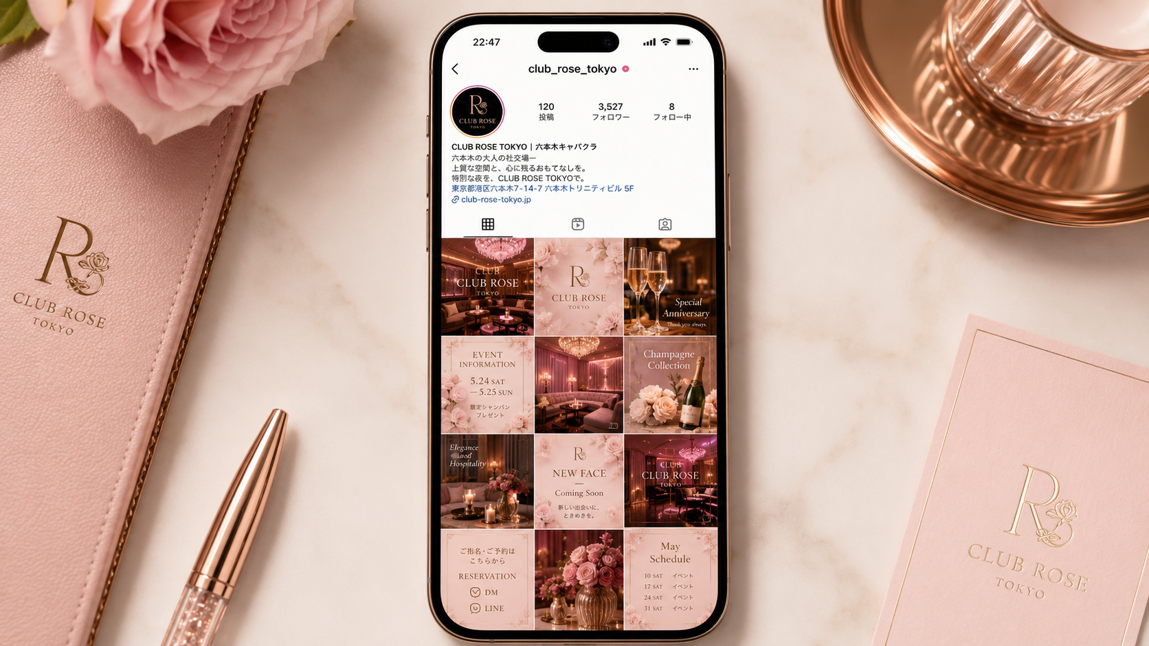 キャバクラInstagramフィード投稿来客につながるコンテンツ例