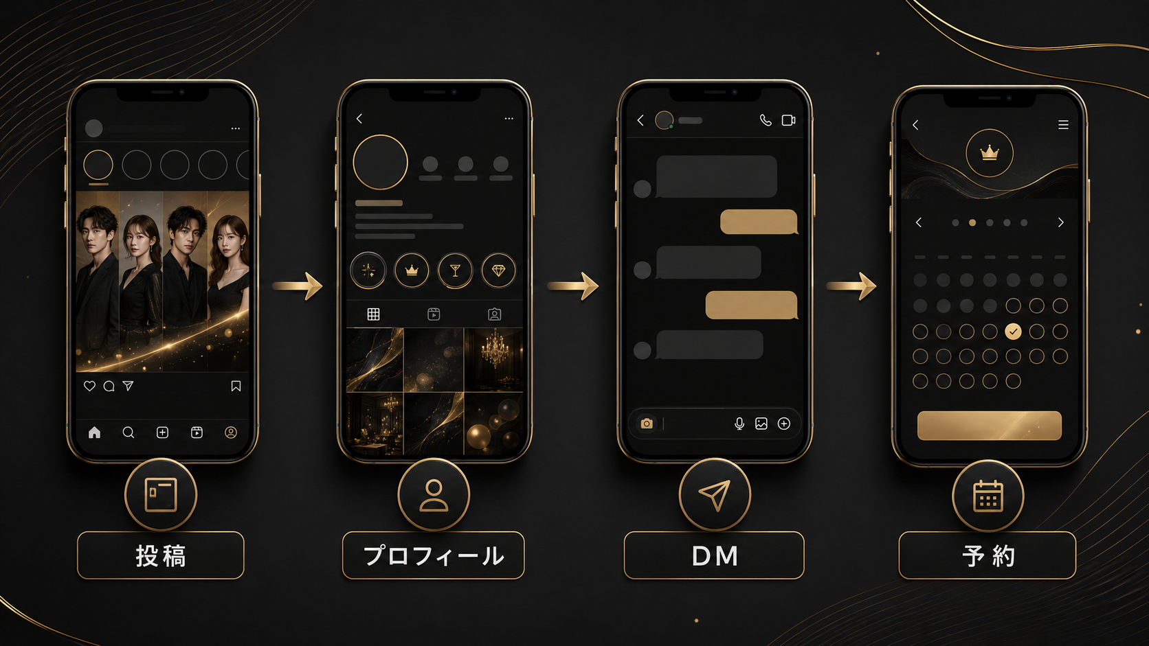 キャスト紹介投稿からDM指名予約までの導線
